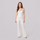 Haven Velvet Jumpsuit | White Sequin Detail, Corseted Fit 0