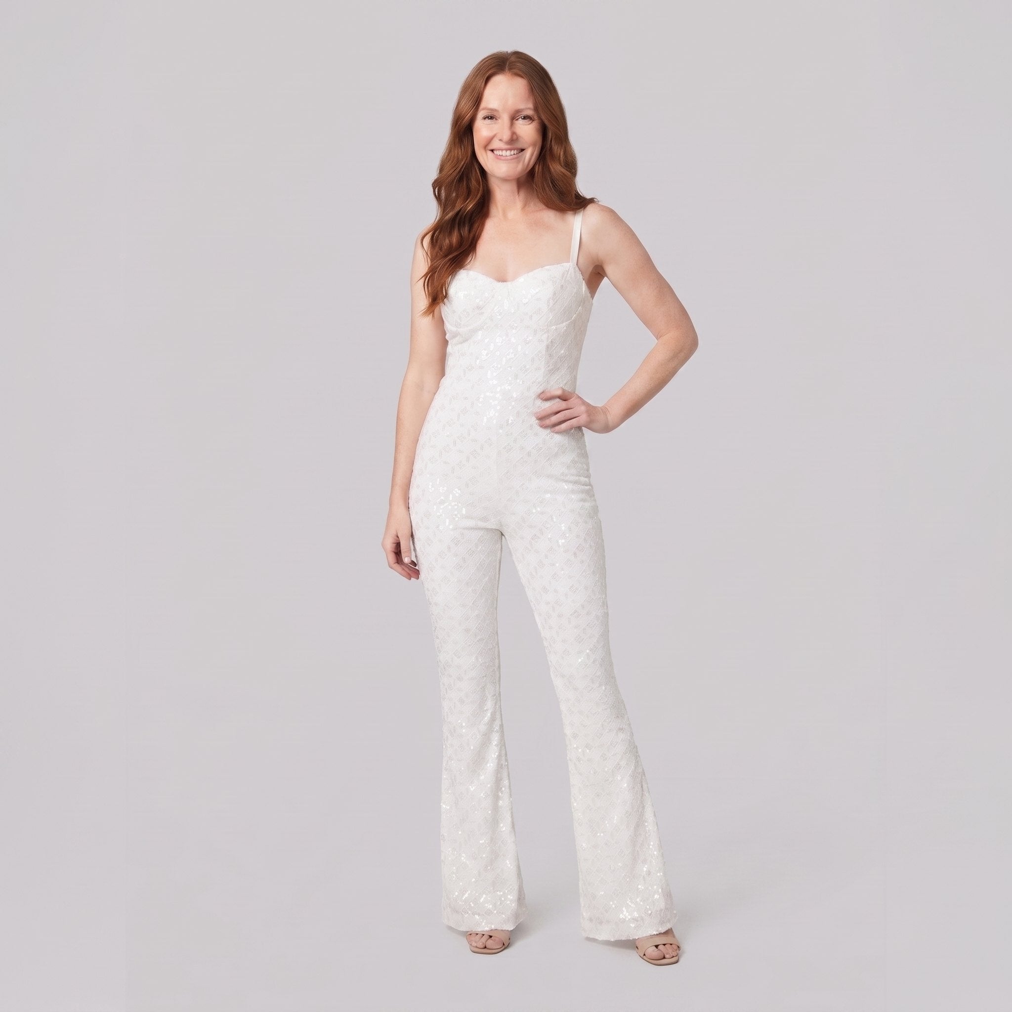 Haven Velvet Jumpsuit | White Sequin Detail, Corseted Fit 1