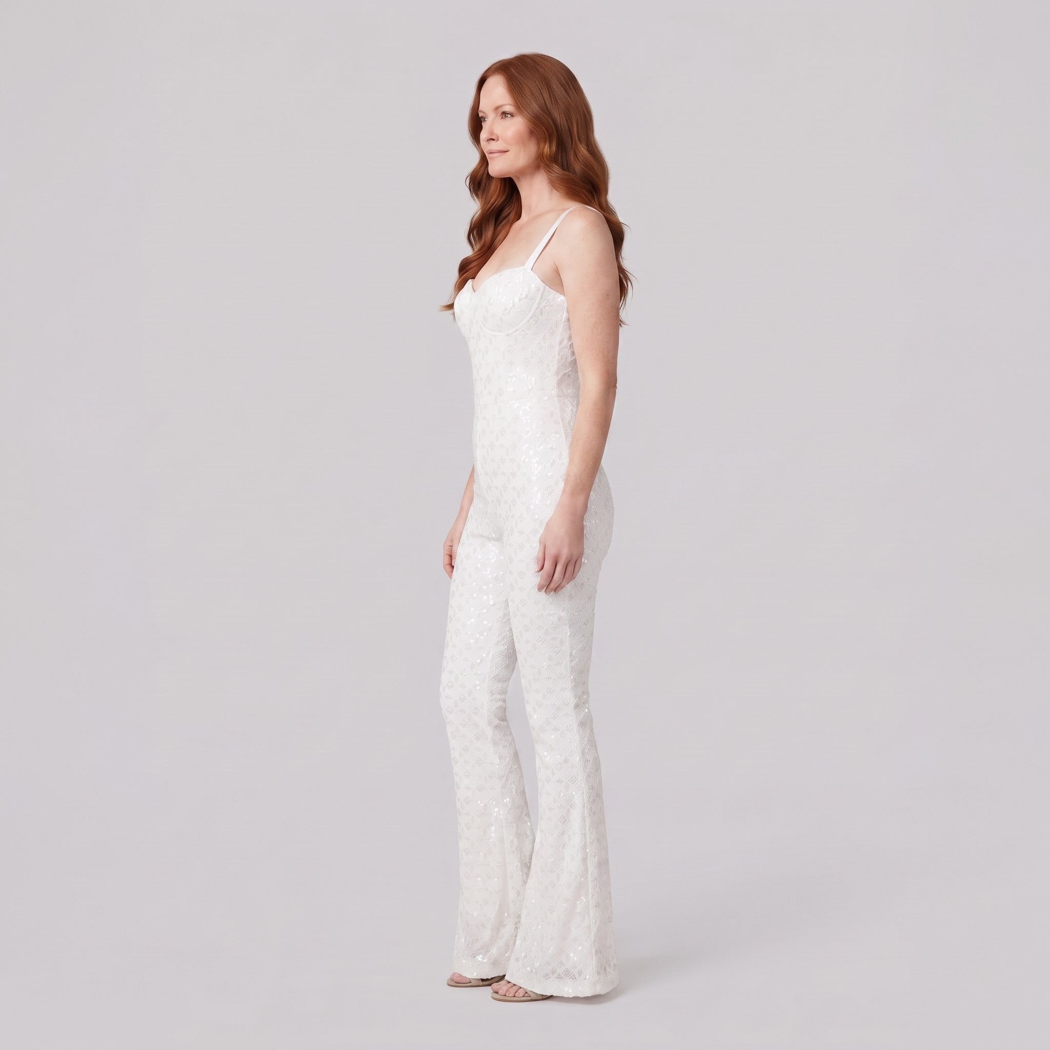 Haven Velvet Jumpsuit | White Sequin Detail, Corseted Fit 2