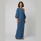 Ivory Elegance Maxi Dress | Cotton-Linen Blend, One-Shoulder 1