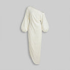 Ivory Elegance Maxi Dress | Cotton-Linen Blend, One-Shoulder 4
