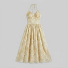 Ivy Maxi Dress | Floral Print, Halterneck A-Line Summer Dress for Wedding Guests 4