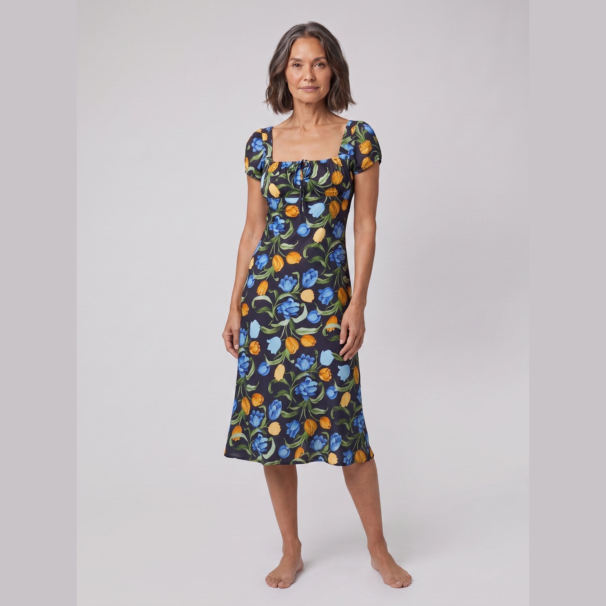 Ivy Summer Dress | Floral Print, Square Neckline, Lightweight 1