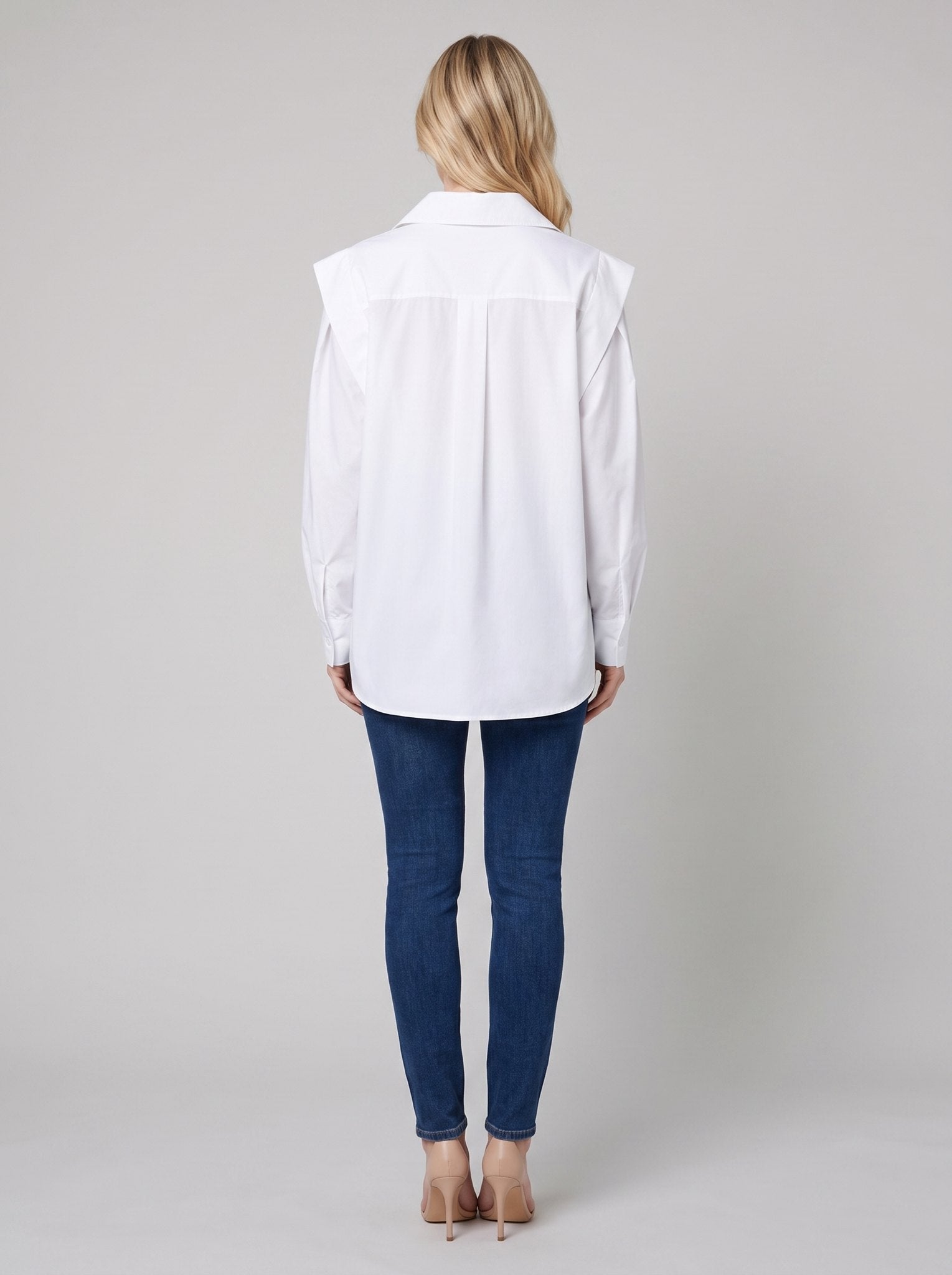 Jara White Blouse | 100% Cotton, Puff Sleeve Top 2