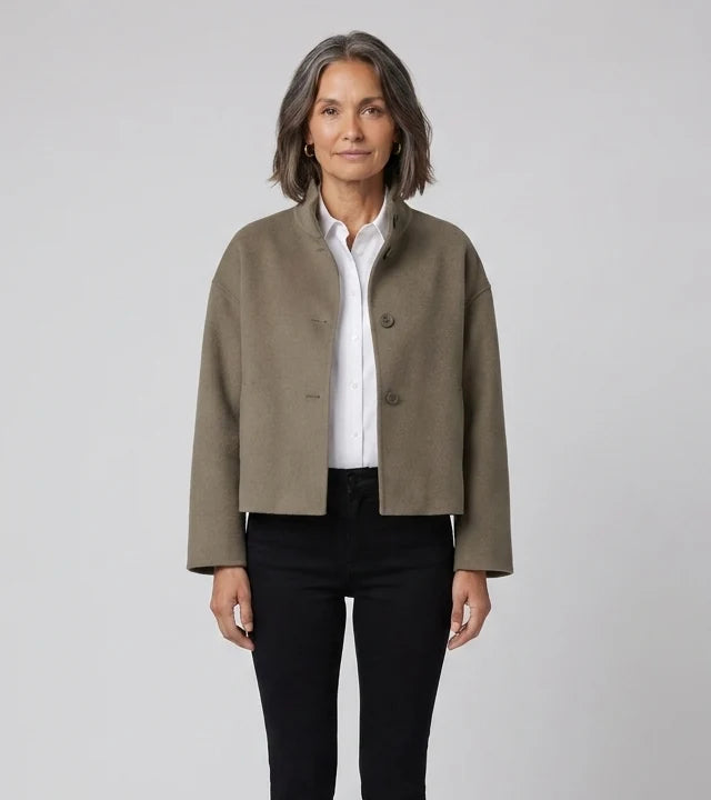 Jara Women's Jacket | Wool-Blend, Tailored Fit, Snap Front 1
