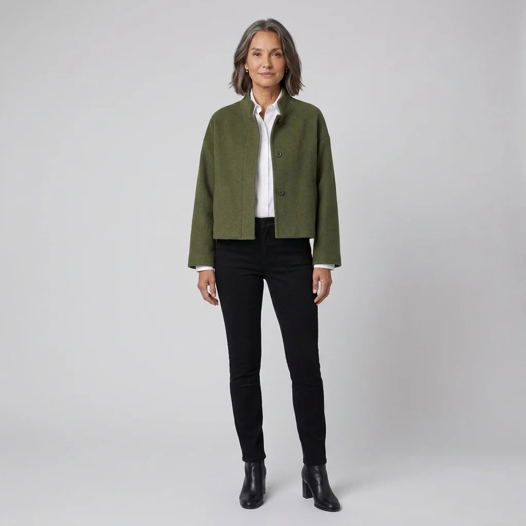 Jara Women's Jacket | Wool-Blend, Tailored Fit, Snap Front 10