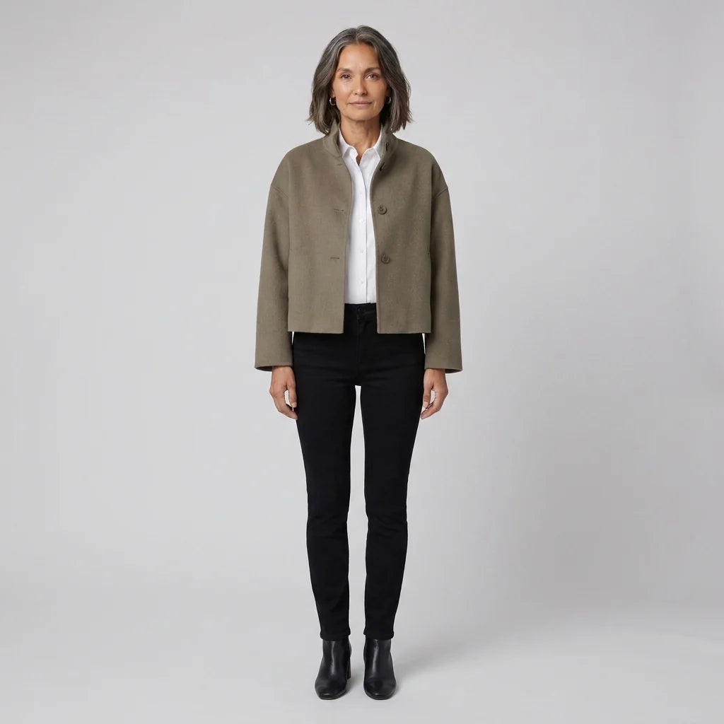 Jara Women's Jacket | Wool-Blend, Tailored Fit, Snap Front 2