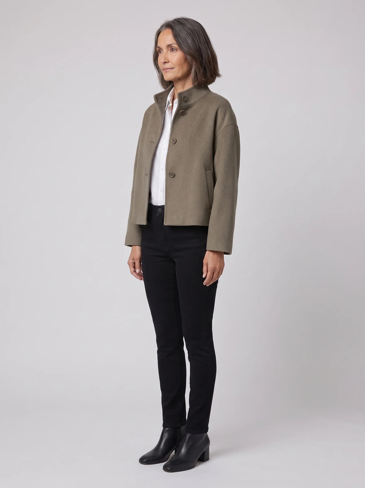 Jara Women's Jacket | Wool-Blend, Tailored Fit, Snap Front 3