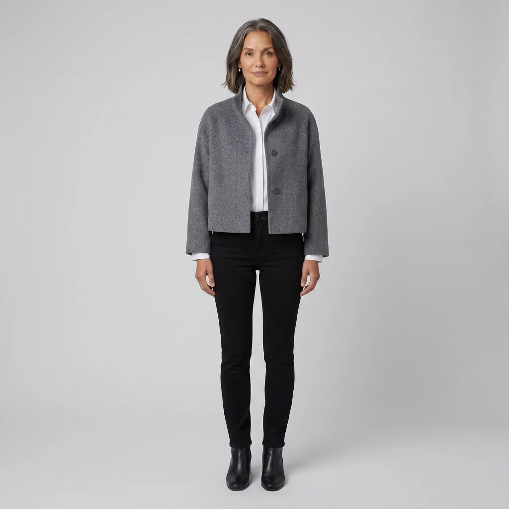 Jara Women's Jacket | Wool-Blend, Tailored Fit, Snap Front 8