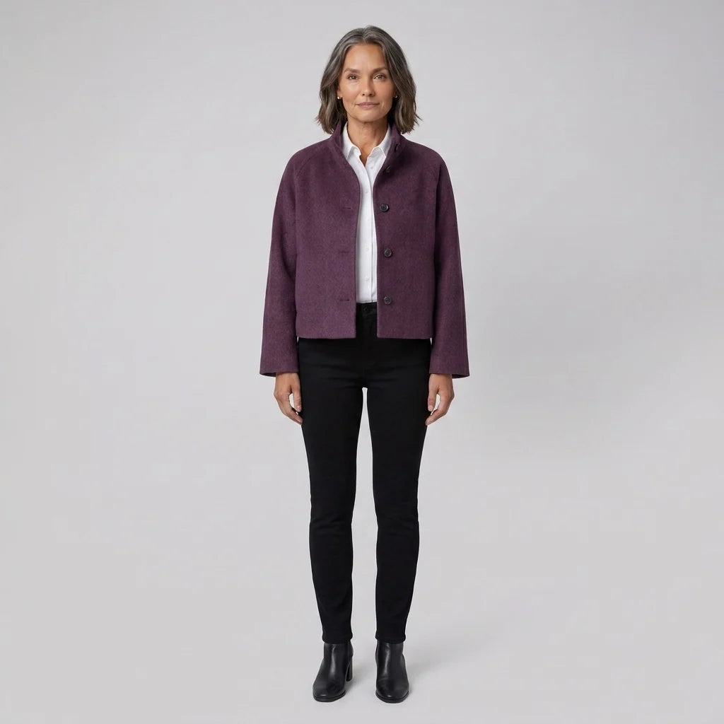 Jara Women's Jacket | Wool-Blend, Tailored Fit, Snap Front 9