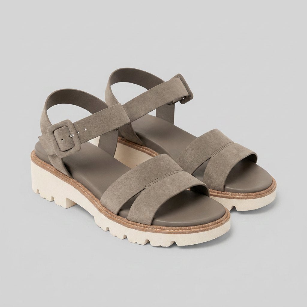 Jovia Black Platform Sandals | Adjustable Buckled Strap, Padded Insole 0