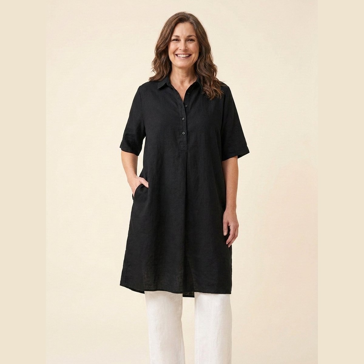 Jovia Women's Dress | Plus Size, Casual Linen Summer Dress 2