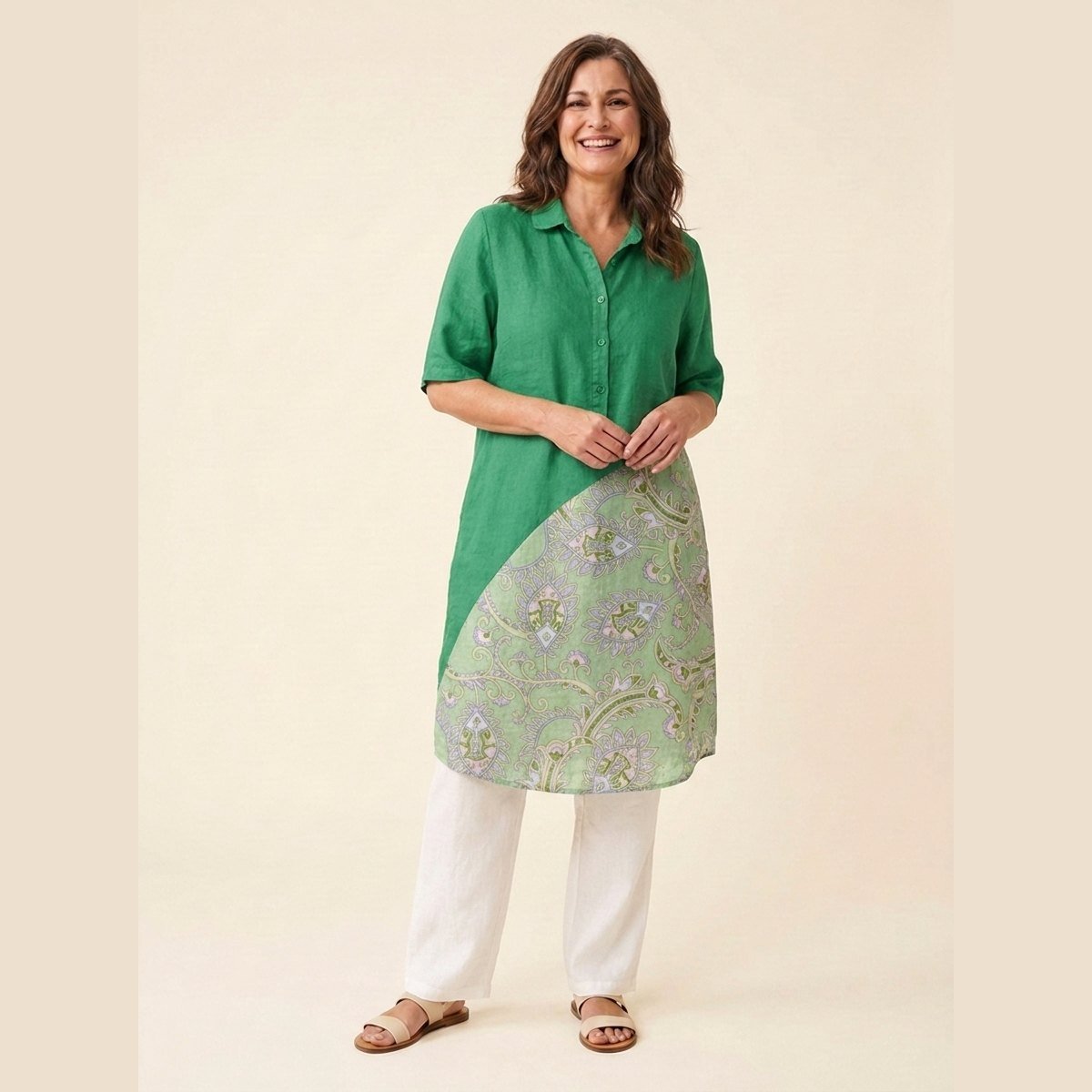 Jovia Women's Dress | Plus Size, Casual Linen Summer Dress 4