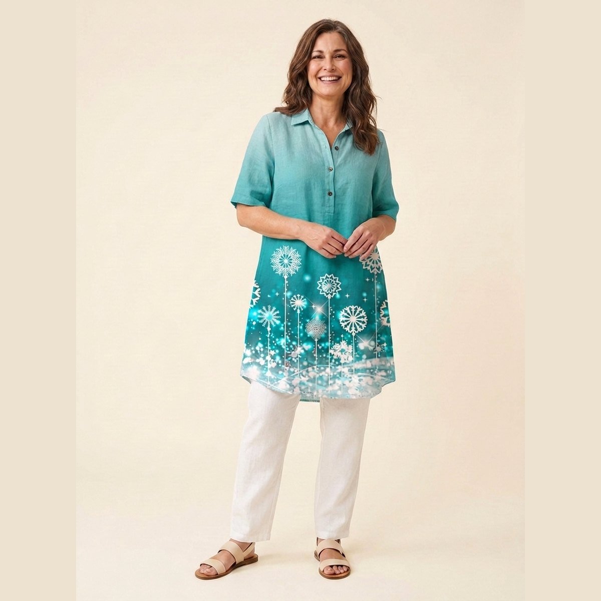 Jovia Women's Dress | Plus Size, Casual Linen Summer Dress 6