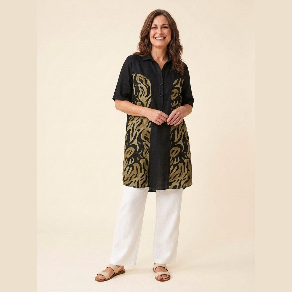 Jovia Women's Dress | Plus Size, Casual Linen Summer Dress 7
