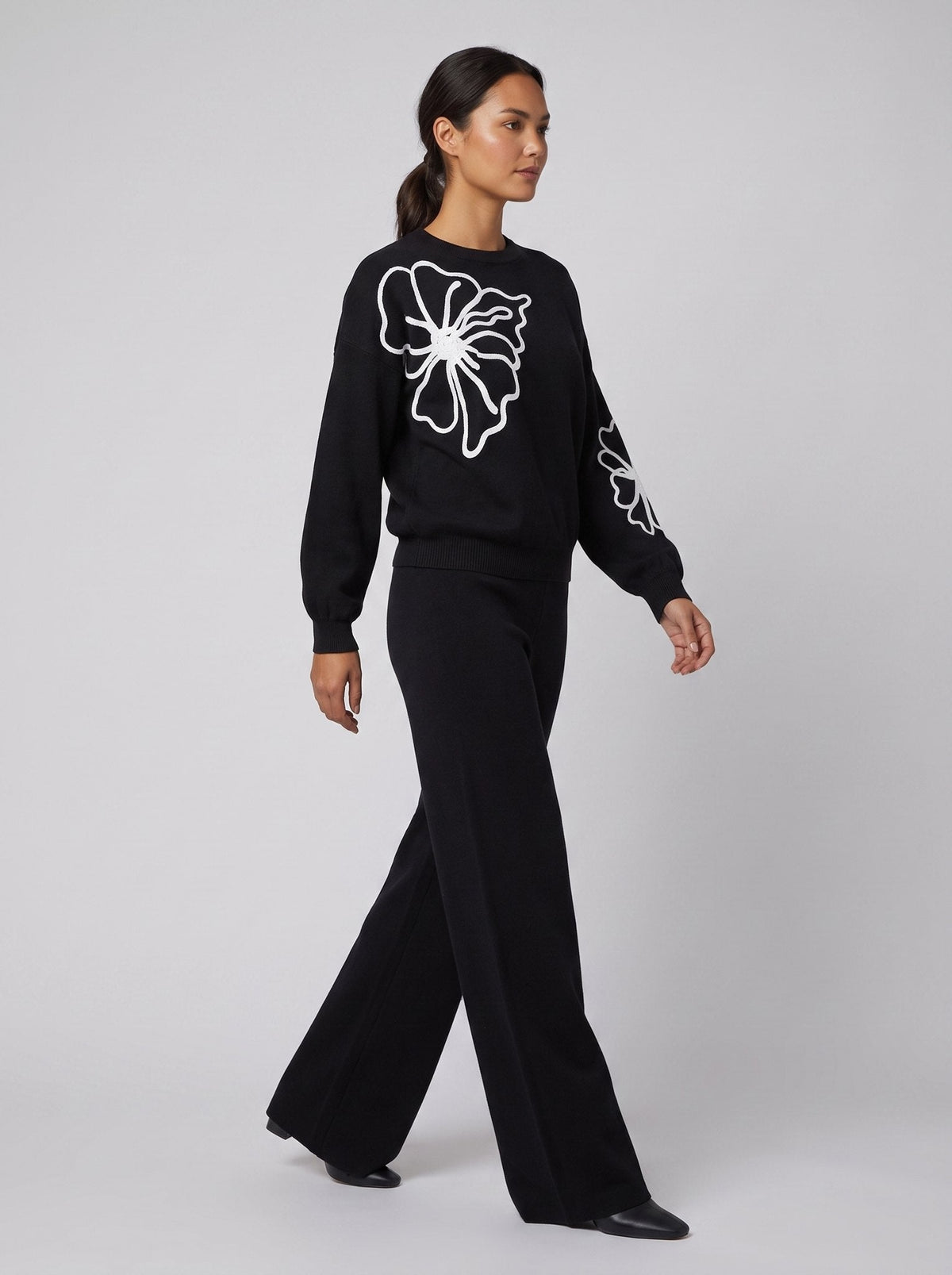 Juno Knit Lounge Set | Lightweight Floral Knitted Co-Ord Set for Women 1