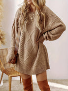 Juno Sweater Dress | Chunky Cable Knit, Mini Length for Women 0