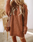 Juno Sweater Dress | Chunky Cable Knit, Mini Length for Women 2