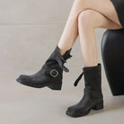 Kara Women's Mid-Calf Boots | Suede-Touch, Square Toe, Buckle Strap 2