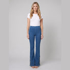 Kendra Flare Jeans Women | Mid-Wash Stretch Denim, Flared Leg 0