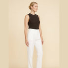 Kira White Tank Top for Women | Soft Knit, Regular Fit 0