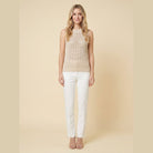 Kira White Tank Top for Women | Soft Knit, Regular Fit 1