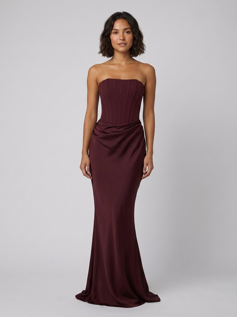 Kora Maxi Dress | Strapless Corset Bodice, Lace-Up Back, Floor-Length 0