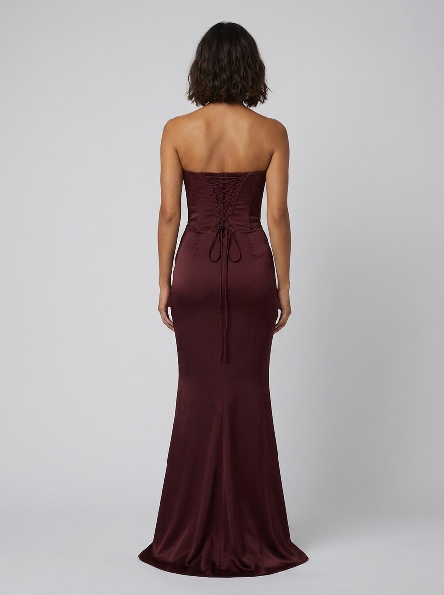 Kora Maxi Dress | Strapless Corset Bodice, Lace-Up Back, Floor-Length 2