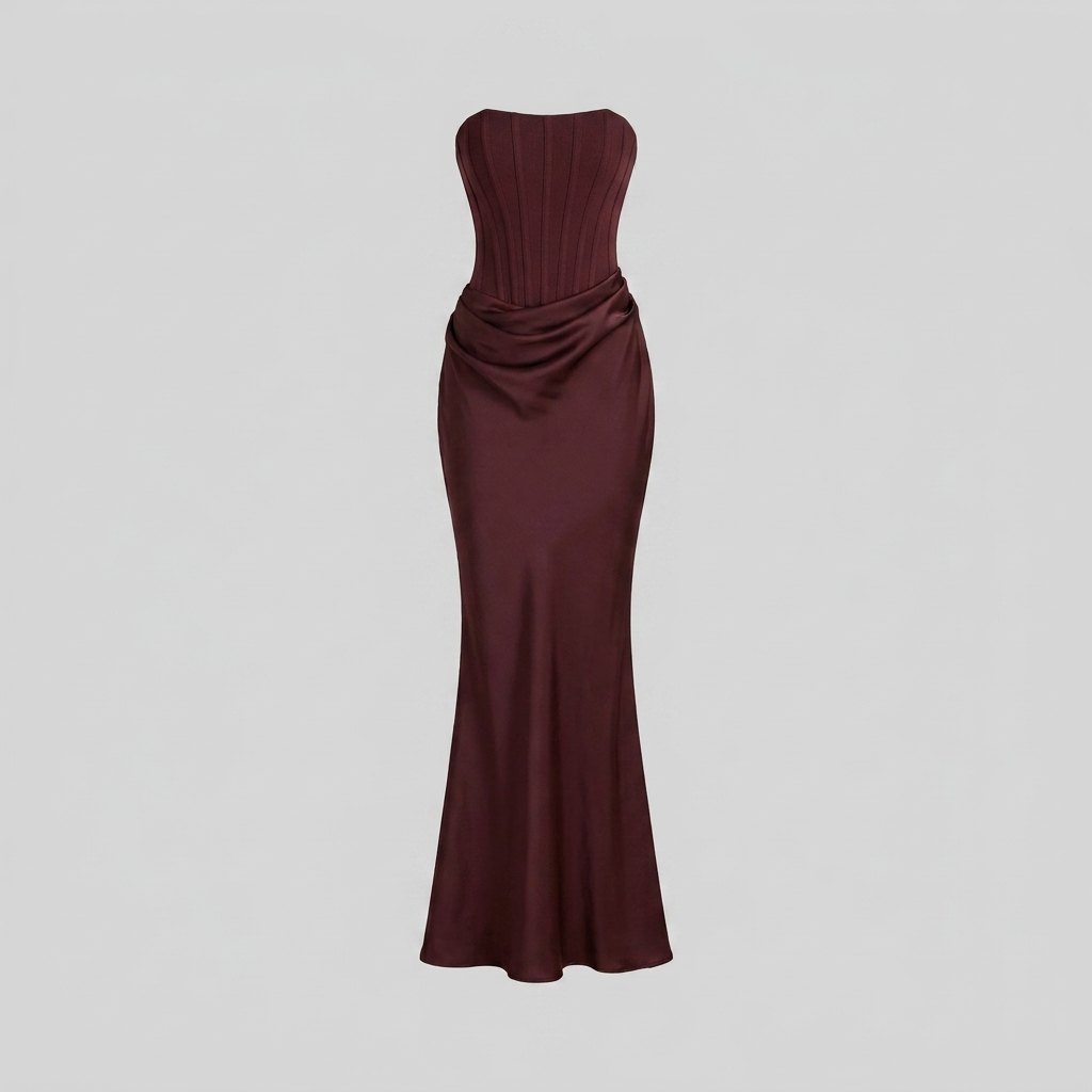 Kora Maxi Dress | Strapless Corset Bodice, Lace-Up Back, Floor-Length 3