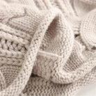 Lara Turtleneck Sweater | Braided-Knit Texture, Beige or Blue 3