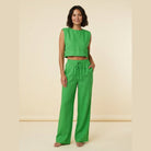 Lina Two Piece Pants Set | Lightweight Linen Blend, Wide Leg Design 1