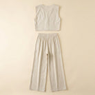 Lina Two Piece Pants Set | Lightweight Linen Blend, Wide Leg Design 2
