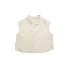 Lina White Crop Top | Pure Linen, Sleeveless Design for Women 4