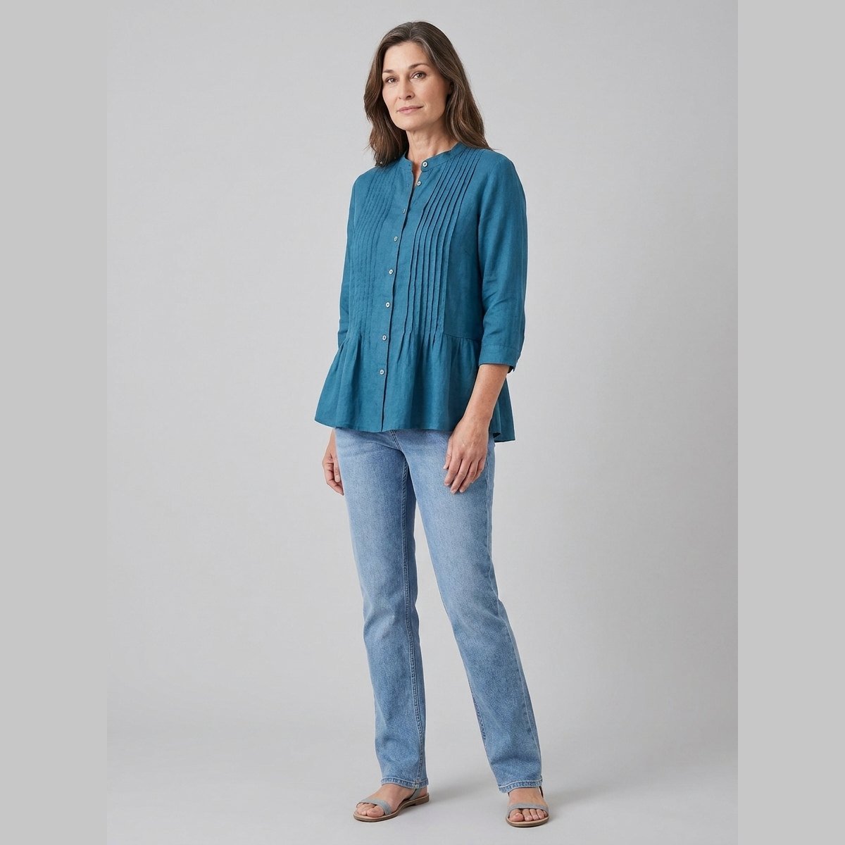 Lina Women's Tunic | Organic Linen, Loose Fit Tunic Top 1