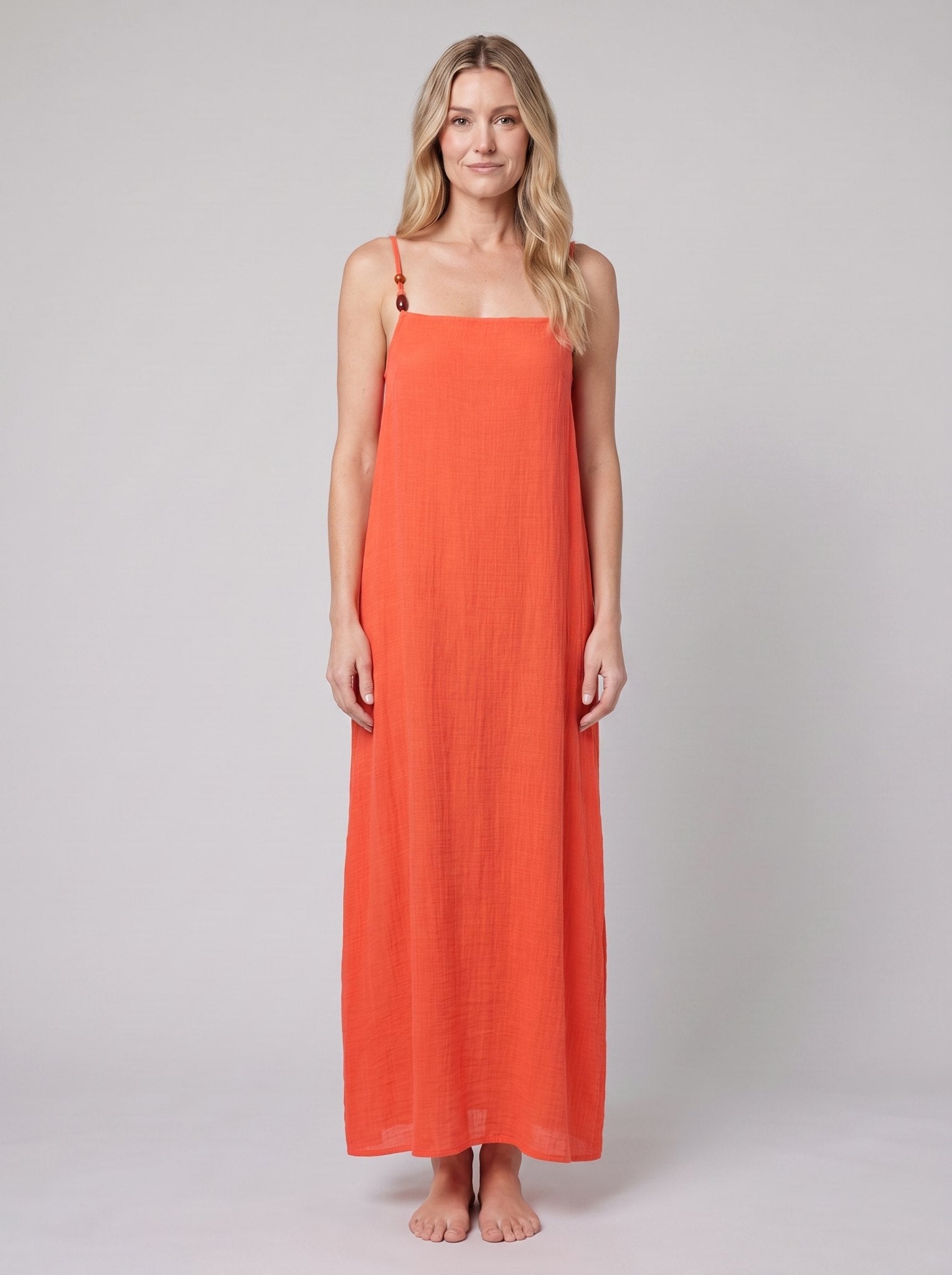 Liora Beach Cover Up Dress | Breathable Cotton Gauze, Adjustable Straps 0