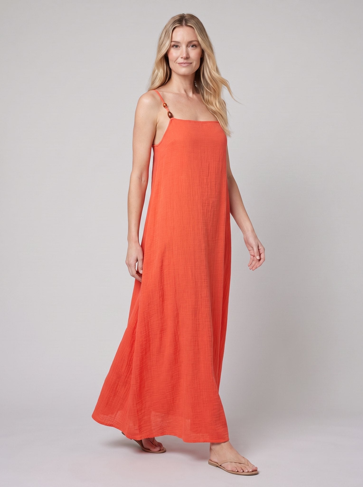 Liora Beach Cover Up Dress | Breathable Cotton Gauze, Adjustable Straps 2