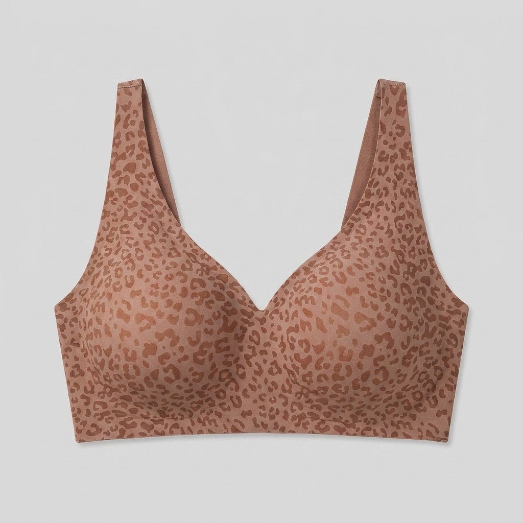 Liora Leopard Bra | Wireless, Soft Breathable Fabric, V-Neck Design 0