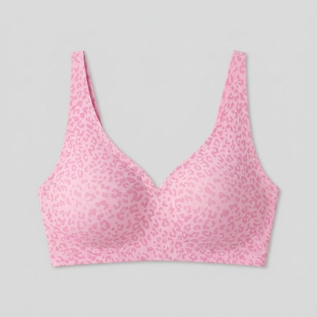 Liora Leopard Bra | Wireless, Soft Breathable Fabric, V-Neck Design 2