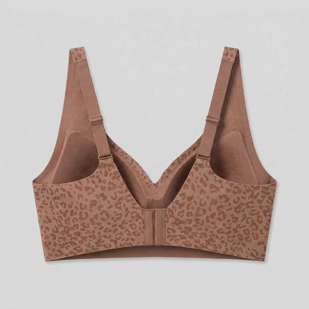 Liora Leopard Bra | Wireless, Soft Breathable Fabric, V-Neck Design 3