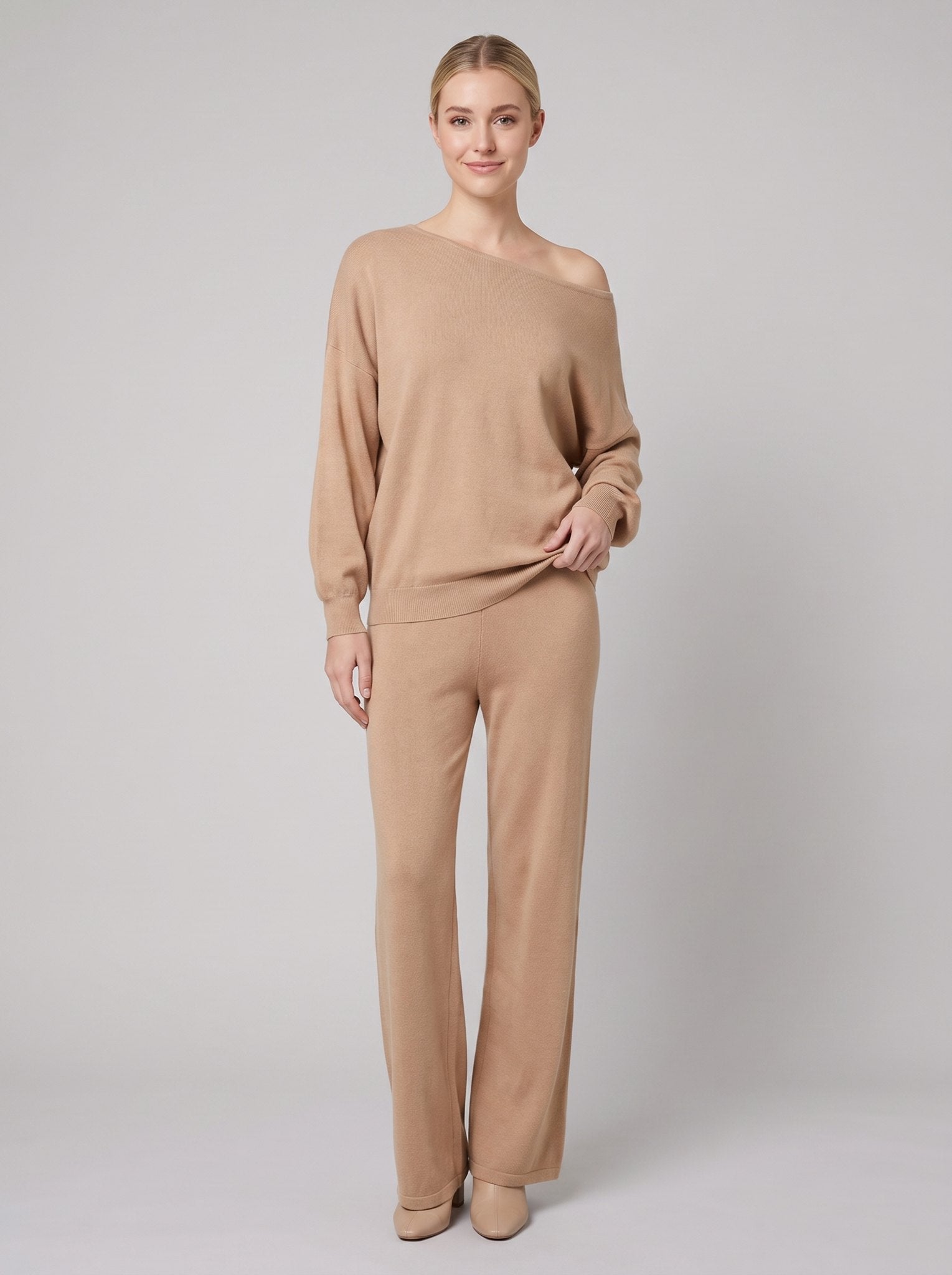 Liora Loungewear Set | Ultra-Soft Knit, Off-Shoulder Design 2