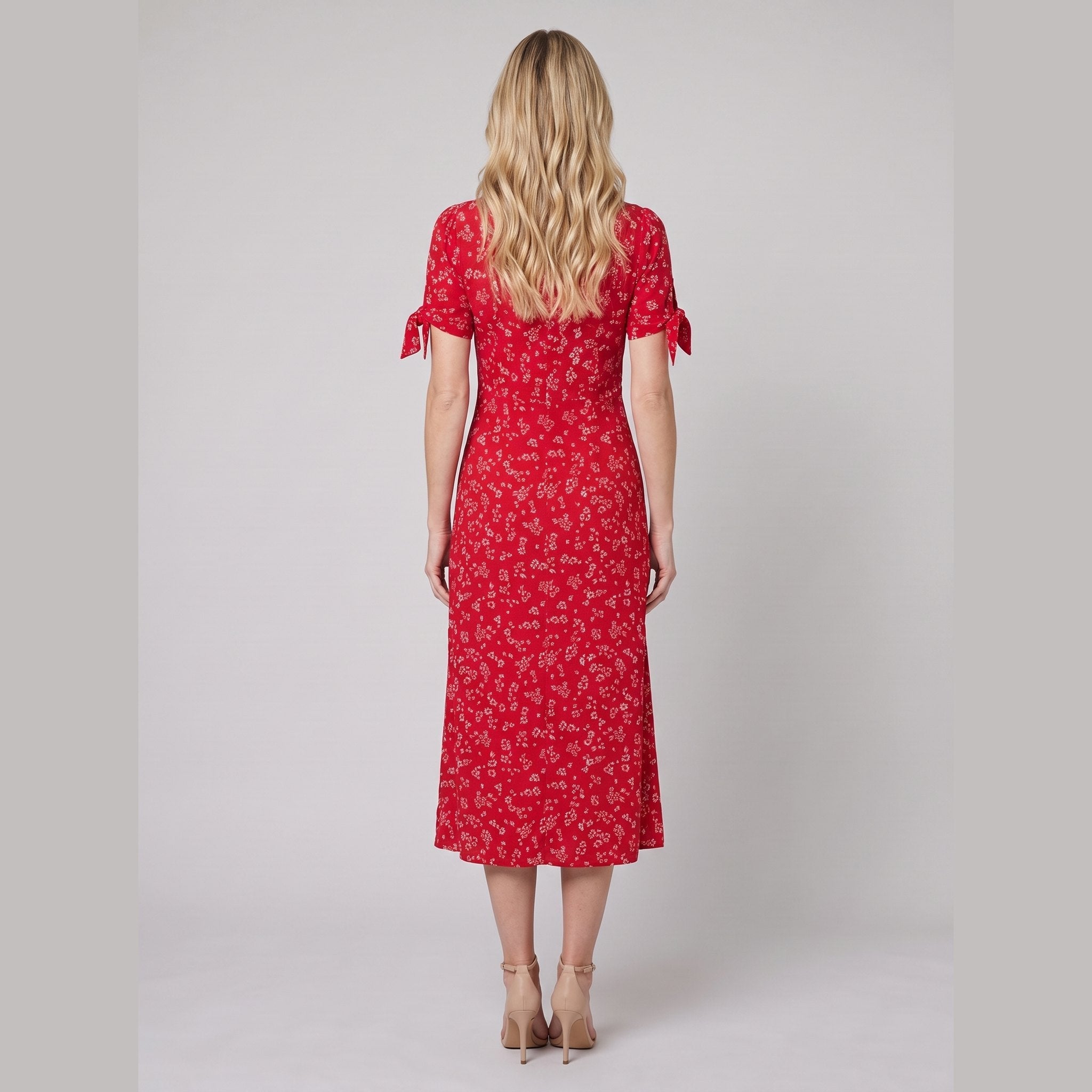 Liora Midi Dress | Floral Print, Slim Fit, V-Neck for Wedding Guests and Summer Events 3