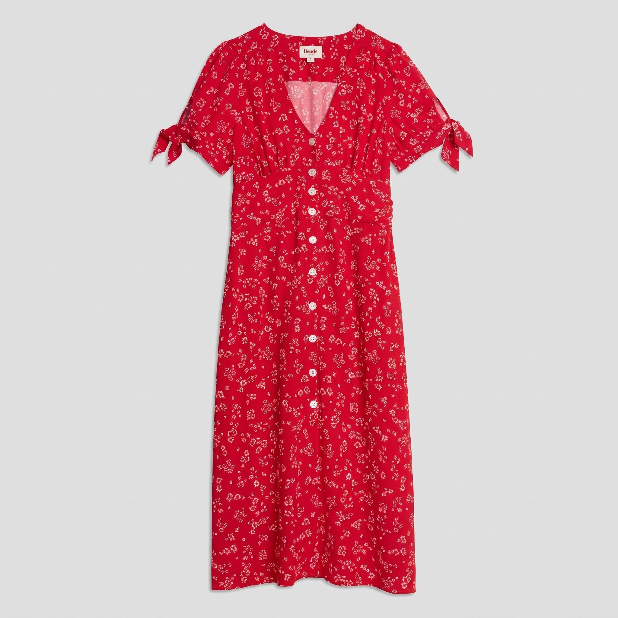 Liora Midi Dress | Floral Print, Slim Fit, V-Neck for Wedding Guests and Summer Events 4