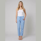 Liora Women's Pants | White Linen, Drawstring Waist, Relaxed Fit 0