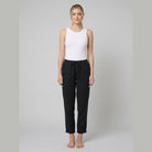 Liora Women's Pants | White Linen, Drawstring Waist, Relaxed Fit 3