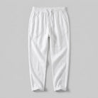 Liora Women's Pants | White Linen, Drawstring Waist, Relaxed Fit 7