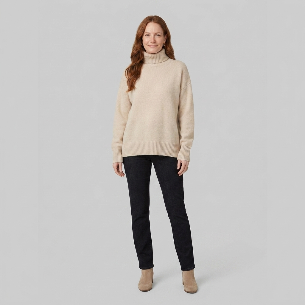 Liora Women's Sweater | Black Turtleneck Knitwear, Cozy High Collar 0