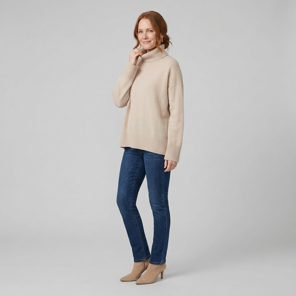 Liora Women's Sweater | Black Turtleneck Knitwear, Cozy High Collar 1