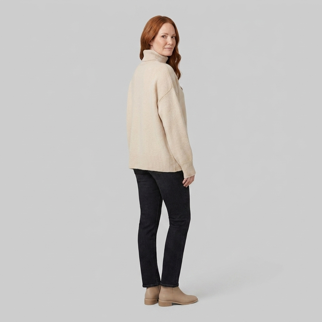 Liora Women's Sweater | Black Turtleneck Knitwear, Cozy High Collar 2