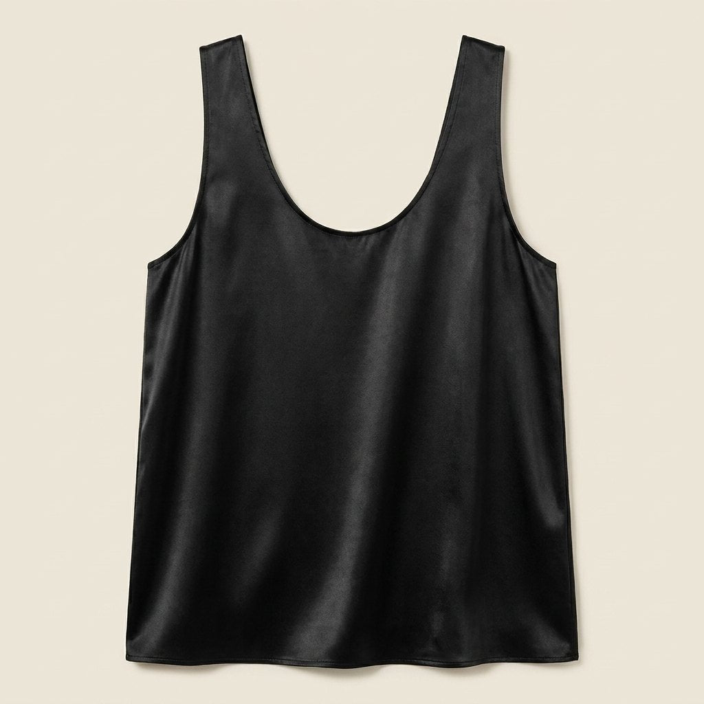 Lissia Satin Tank Top | Plunging U-Neck, Relaxed Fit 2