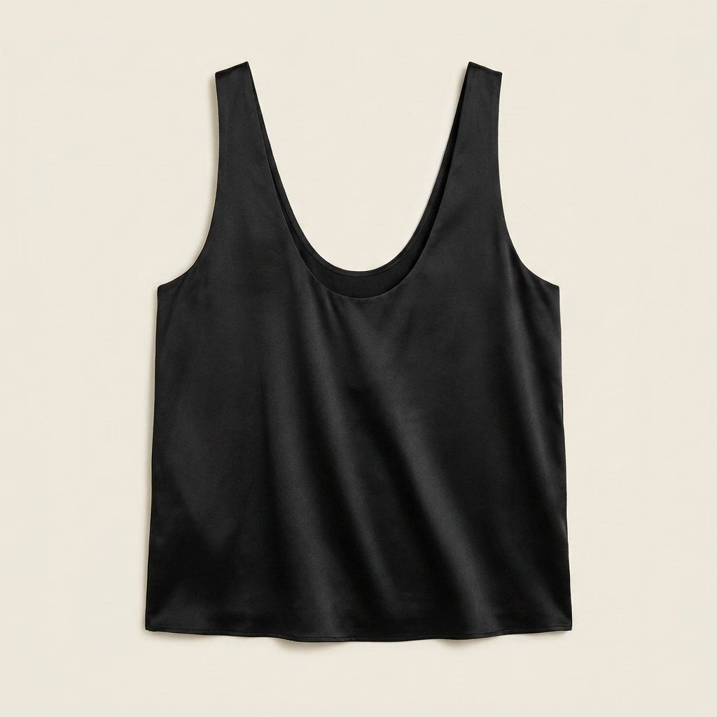 Lissia Satin Tank Top | Plunging U-Neck, Relaxed Fit 3